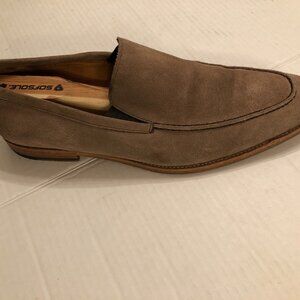 Millburn co men's tan leather suede slip on loafers dress shoes  size: 11.5